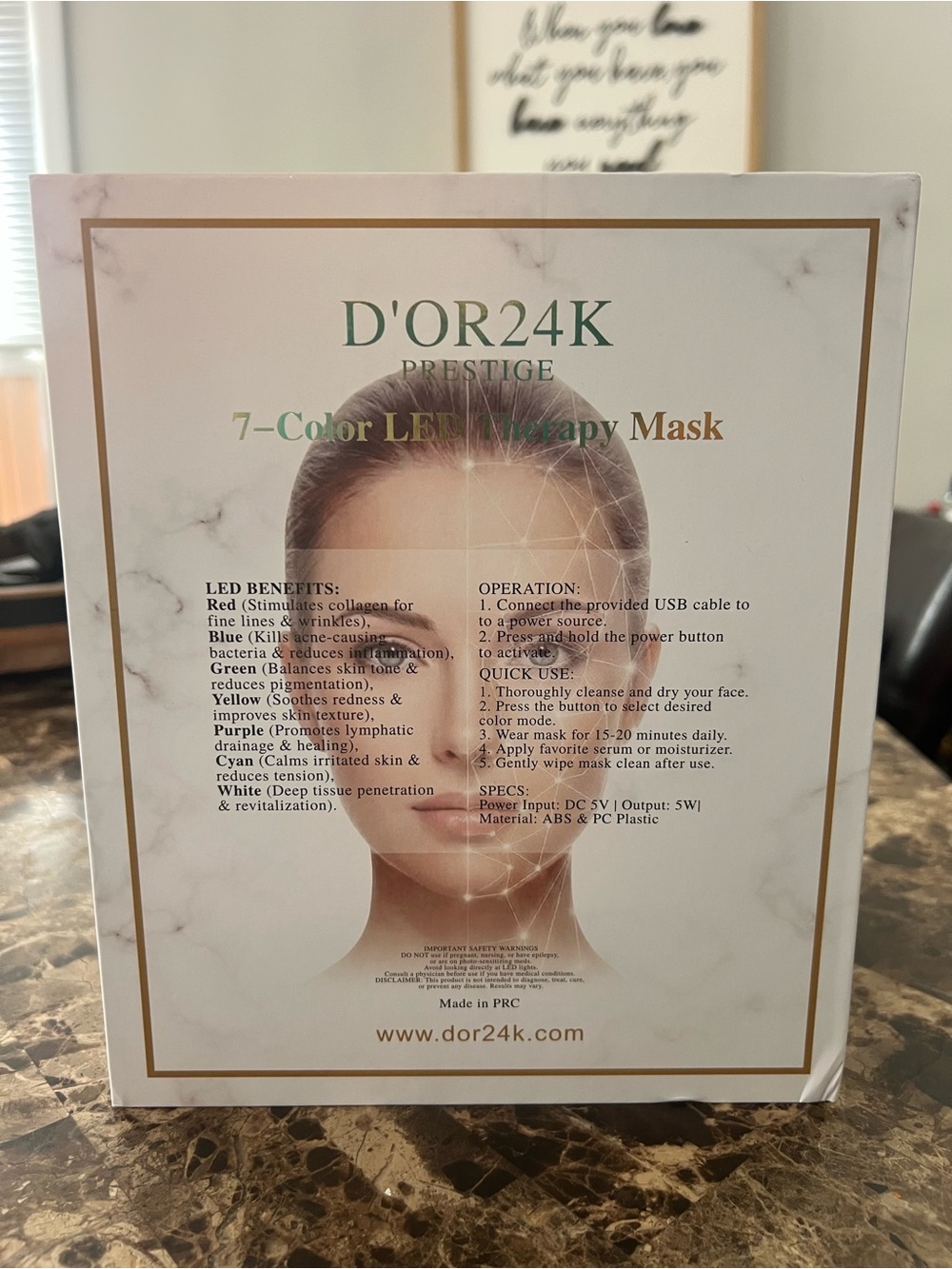 Prestige 7-Color LED Therapy Mask - White - Picture 2 of 3